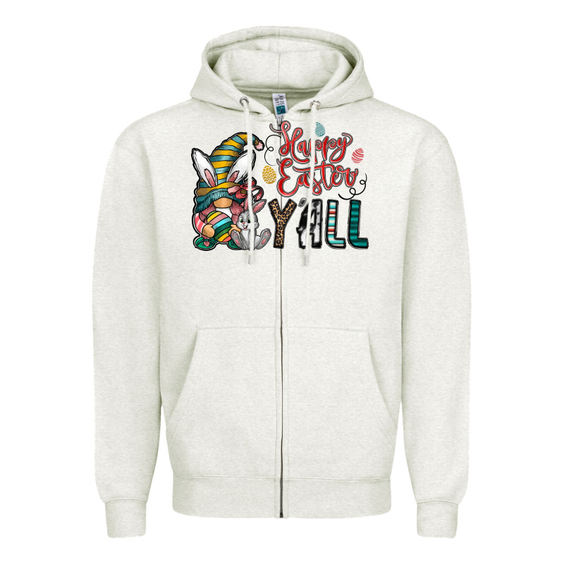 Happy Easter Y All Zipper Hoodie by CowhideDigitalArt | Teevron