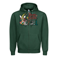 Sports Green happy easter y all Zipper Hoodie - CowhideDigitalArt