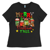 Black merry Christmas y'all gnome coffee Ladies Tee - Jasminsmagicworld