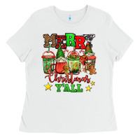 White merry Christmas y'all gnome coffee Ladies Tee - Jasminsmagicworld