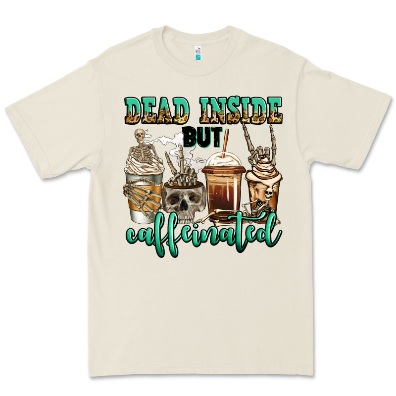 Dead Inside But Caffeinated Skeleton Coffee Cups Premium Tee by Jasminsmagicworld | Teevron