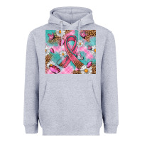 Heather Grey Breast Cancer Ribbon Stethoscope Heavyweight Hoodie - Artiststas