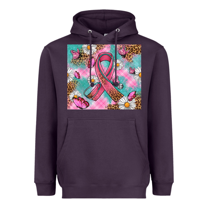 Breast Cancer Ribbon Stethoscope Heavyweight Hoodie by Artiststas | Teevron