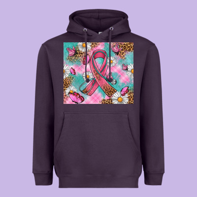 Breast Cancer Ribbon Stethoscope Heavyweight Hoodie Designed By Artiststas