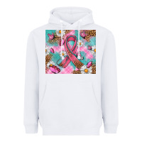 White Breast Cancer Ribbon Stethoscope Heavyweight Hoodie - Artiststas