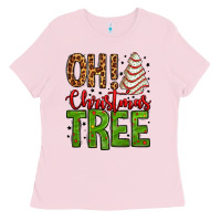 Bubblegum Pink oh Christmas tree cake Ladies Tee - Jasminsmagicworld