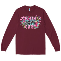 Burgundy Faith hope cure Cancer Awareness Long Sleeve Tee - HowdyJamesFarm
