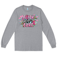 Heather Grey Faith hope cure Cancer Awareness Long Sleeve Tee - HowdyJamesFarm