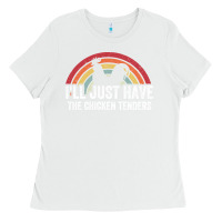 White I'll Just Have The Chicken Tenders Ladies Tee - lanVoArt