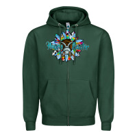 Sports Green happy easter sunflower Zipper Hoodie - CowhideDigitalArt