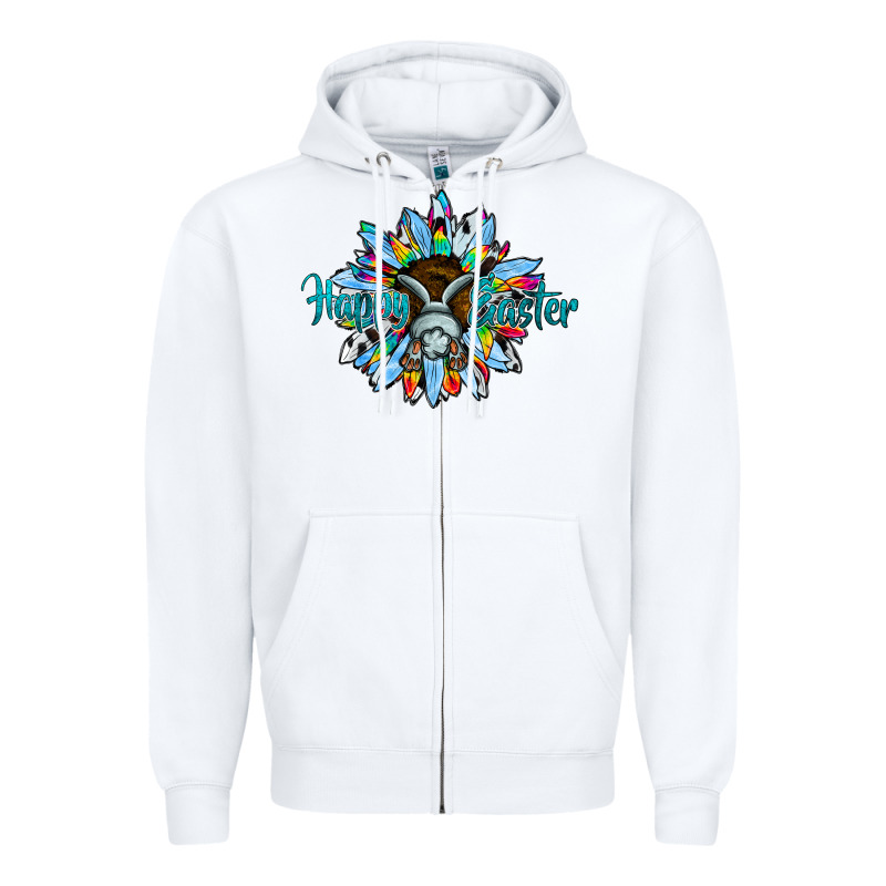 Happy Easter Sunflower Zipper Hoodie by CowhideDigitalArt | Teevron