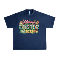 Navy Happy Easter 2023 Urban Heavy Tee - HowdyJamesFarm