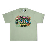 Oil Green Happy Easter 2023 Urban Heavy Tee - HowdyJamesFarm