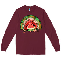 Burgundy watermelon summer rainbow Long Sleeve Tee - Jasminsmagicworld