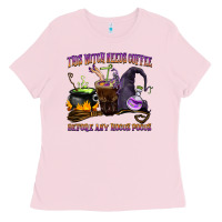 Bubblegum Pink this witch needs coffee before any hocus pocus Ladies Tee - BarkalooDesign