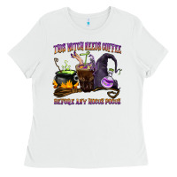 White this witch needs coffee before any hocus pocus Ladies Tee - BarkalooDesign