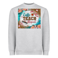 Heather Grey coffee teach repeat tumbler Heavyweight Sweatshirt - BundleAndBundleShop