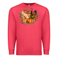 Cardinal fall coop animals pumpkin Premium Sweatshirt - Artiststas
