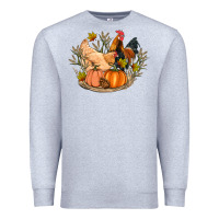 Heather Grey fall coop animals pumpkin Premium Sweatshirt - Artiststas