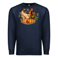 Navy fall coop animals pumpkin Premium Sweatshirt - Artiststas