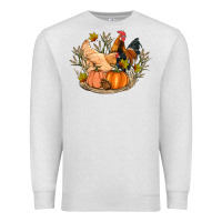 Oatmeal Heather fall coop animals pumpkin Premium Sweatshirt - Artiststas