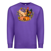 Purple fall coop animals pumpkin Premium Sweatshirt - Artiststas