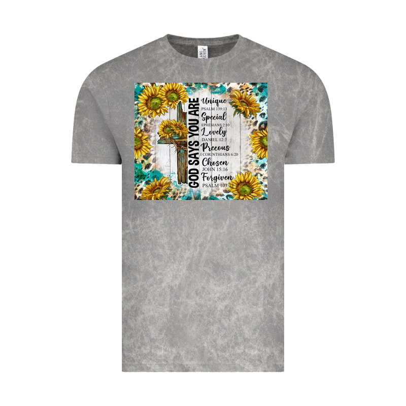 God Says You Are With Sunflower Vintage Tee by TumblerDesignByShophia | Teevron