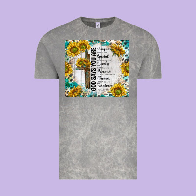 God Says You Are With Sunflower Vintage Tee Designed By Tumblerdesignbyshophia