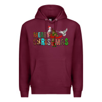 Burgundy Merry christmas cross Premium Hoodie - FaDigitalArtStudio