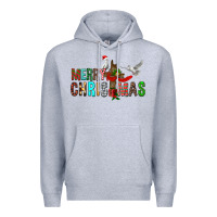 Heather Grey Merry christmas cross Premium Hoodie - FaDigitalArtStudio