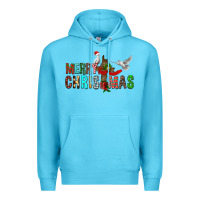 Ocean Blue Merry christmas cross Premium Hoodie - FaDigitalArtStudio
