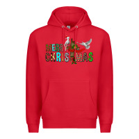 Red Merry christmas cross Premium Hoodie - FaDigitalArtStudio