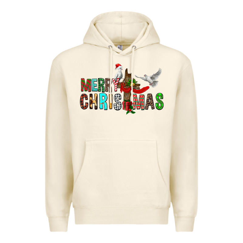 Merry Christmas Cross Premium Hoodie by FaDigitalArtStudio | Teevron