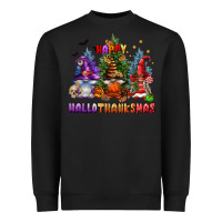 Black happy hallothanksmas Heavyweight Sweatshirt - FaDigitalArtStudio
