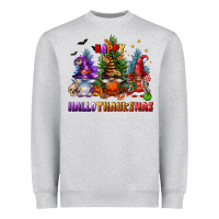 Heather Grey happy hallothanksmas Heavyweight Sweatshirt - FaDigitalArtStudio