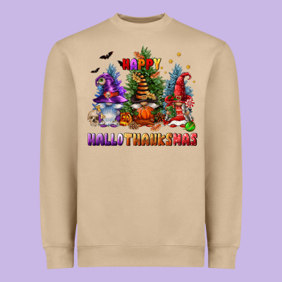 Happy Hallothanksmas Heavyweight Sweatshirt Designed By Fadigitalartstudio
