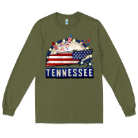 Army Green tennessee 4th of july Long Sleeve Tee - CowGirlArtShop