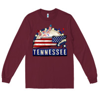 Burgundy tennessee 4th of july Long Sleeve Tee - CowGirlArtShop