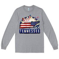 Heather Grey tennessee 4th of july Long Sleeve Tee - CowGirlArtShop