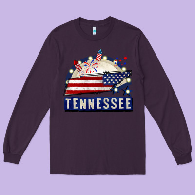 Tennessee 4th Of July Long Sleeve Tee Designed By Cowgirlartshop