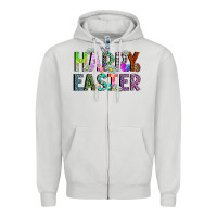 Dove Grey Happy Easter Zipper Hoodie - CowhideDigitalArt