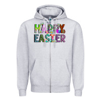Heather Grey Happy Easter Zipper Hoodie - CowhideDigitalArt