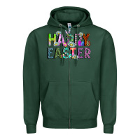 Sports Green Happy Easter Zipper Hoodie - CowhideDigitalArt