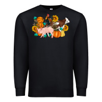 Black Farm Life Fall Pig Cow Rooster Premium Sweatshirt - Artiststas