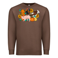 Farm Life Fall Pig Cow Rooster Premium Sweatshirt | Teevron