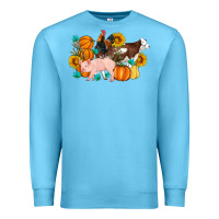 Ocean Blue Farm Life Fall Pig Cow Rooster Premium Sweatshirt - Artiststas