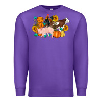 Purple Farm Life Fall Pig Cow Rooster Premium Sweatshirt - Artiststas
