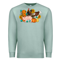 Seafoam Farm Life Fall Pig Cow Rooster Premium Sweatshirt - Artiststas