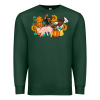 Sports Green Farm Life Fall Pig Cow Rooster Premium Sweatshirt - Artiststas