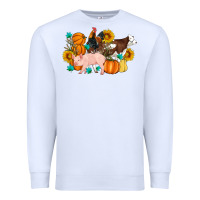 White Farm Life Fall Pig Cow Rooster Premium Sweatshirt - Artiststas